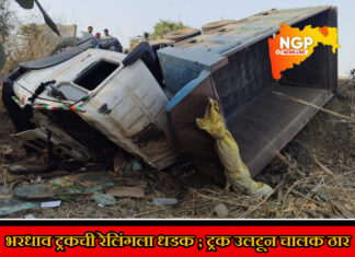 अनियंत्रित ट्रकची रेलिंगला धडक ; ट्रक उलटून चालकाचा मृत्यू