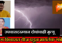 वीज पडून शेतकरी मायलेकाचा मृत्यू, वग शिवारात दुर्दैवी घटना
